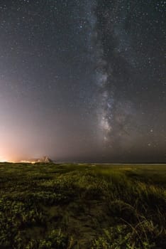 Starry night and the Milky Way above the Big Sur, US West Coast