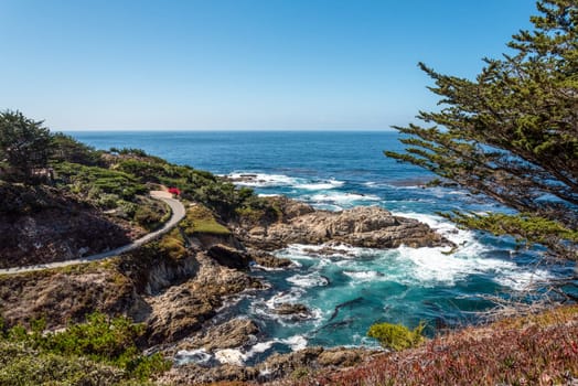 Scenic pacific coast at the Big Sur Highway No 1 in California, USA
