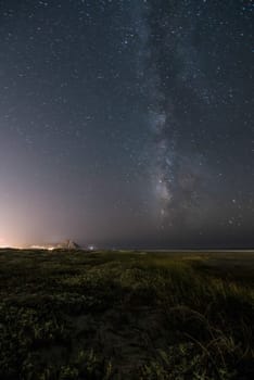 Starry night and the Milky Way above the Big Sur, US West Coast