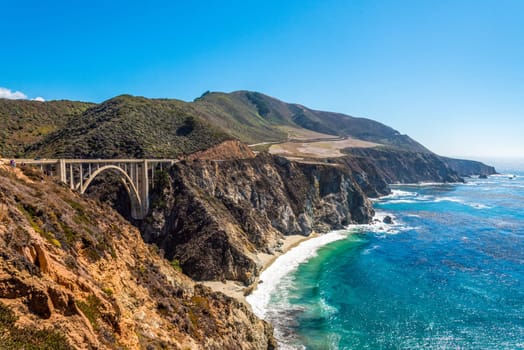 Scenic pacific coast at the Big Sur Highway No 1 in California, USA