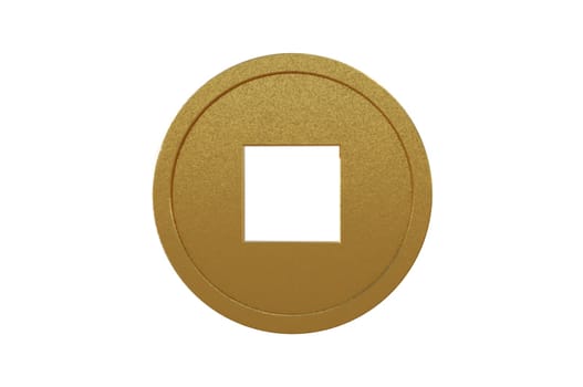3D Illustration, Chinese gold coin icon .
