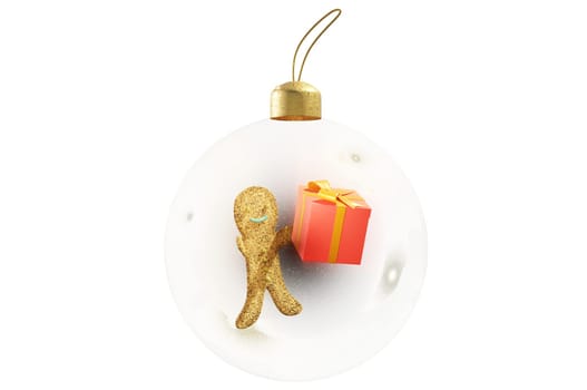 3D Illustration , Christmas ornaments ball. Set Transparent glass Christmas balls. Concept New Year's holiday .