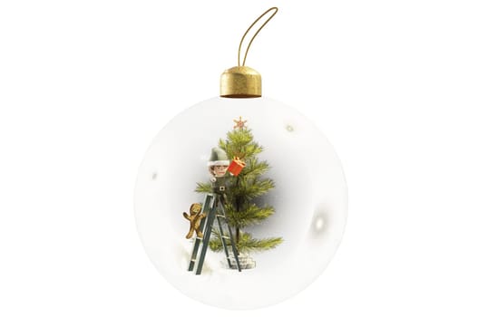 3D Illustration , Christmas ornaments ball. Set Transparent glass Christmas balls. Concept New Year's holiday .