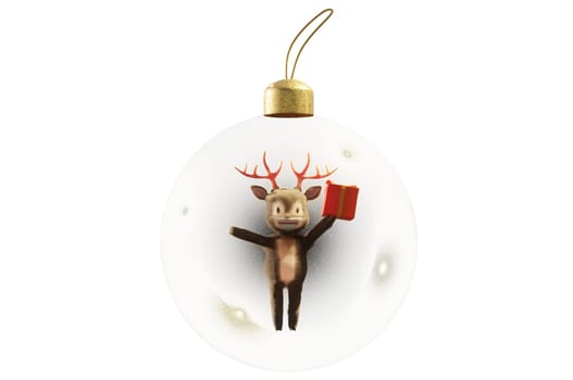 3D Illustration , Christmas ornaments ball. Set Transparent glass Christmas balls. Concept New Year's holiday .