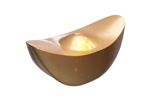 3D Illustration, Chinese gold ingot , Chinese lunar new year solid design icon