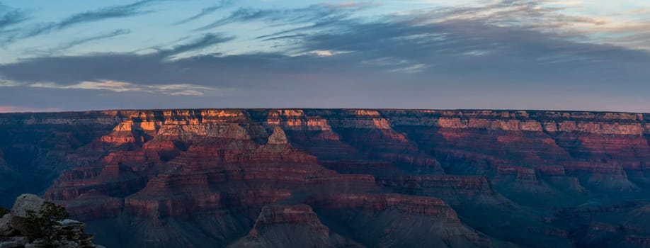 Sunset over the famous Grand Canyon in Arizona, USA