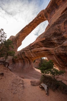 Famous Double Arch in the Arches National Park, USA