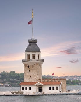 Maiden's Tower, Turkish: Kiz Kulesi located in a small islet in Bosphorus strait near the coast of Uskudar district, Istanbul, Turkiye