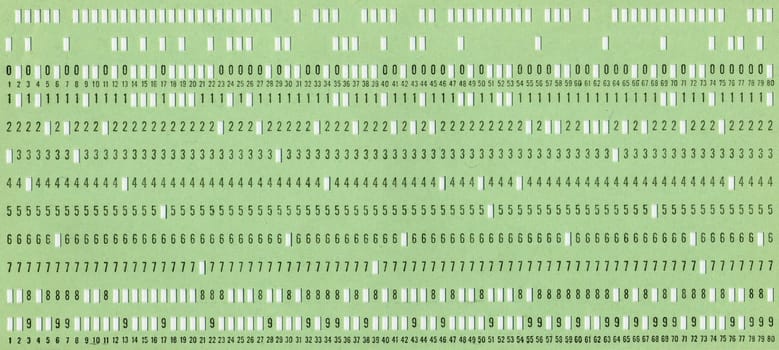 vintage punched card for computer data storage and programming