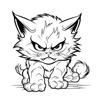 Angry Cat Coloring Pages for Kids