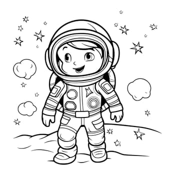 Astronaut Coloring Pages Drawing For Kids