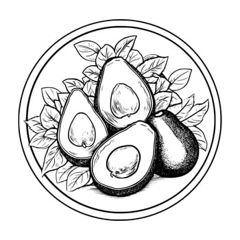 Avocado Coloring Page For Kids