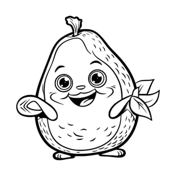 Avocado Coloring Page For Kids