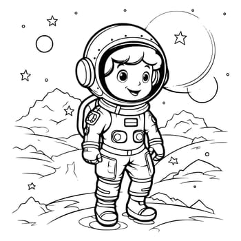 Astronaut Coloring Pages Drawing For Kids