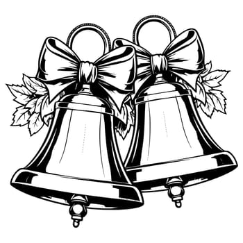 Bells with Ribbon Coloring Pages Drawing For Kids