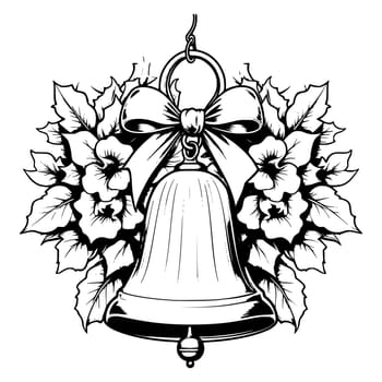 Bells with Ribbon Coloring Pages Drawing For Kids
