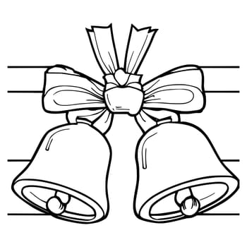 Bells with Ribbon Coloring Pages Drawing For Kids