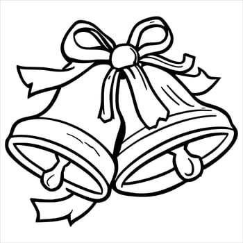 Bells with Ribbon Coloring Pages Drawing For Kids