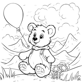 Bear Playing The Balalaikar Coloring Pages for Kids
