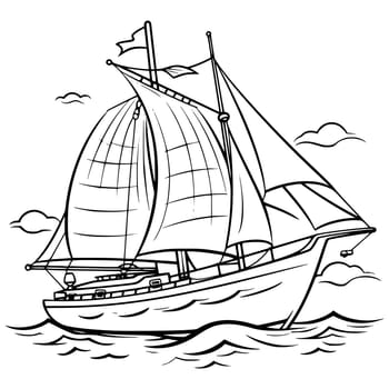 Sailboat Coloring Page for Kids