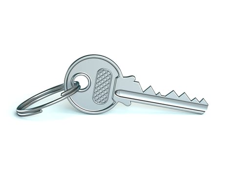 Key 3D rendering illustration isolated on white background