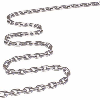 Steel chain 3D rendering illustration isolated on white background