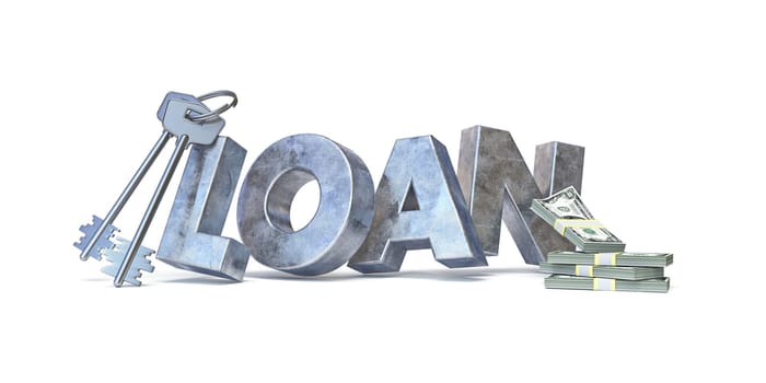 Loan concept 3D rendering illustration isolated on white background