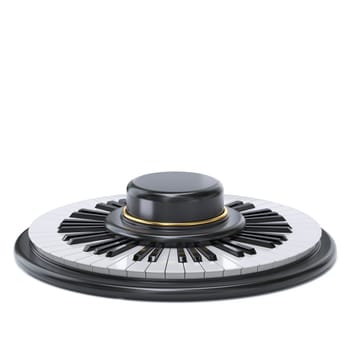 Piano keyboard award stand 3D rendering illustration isolated on white background