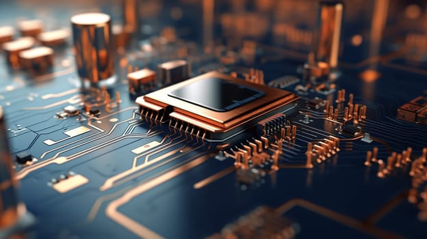 Central processing unit - digital computing concept - AI generative