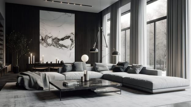 Luxurious Living-room interior - Generative AI - AI generated