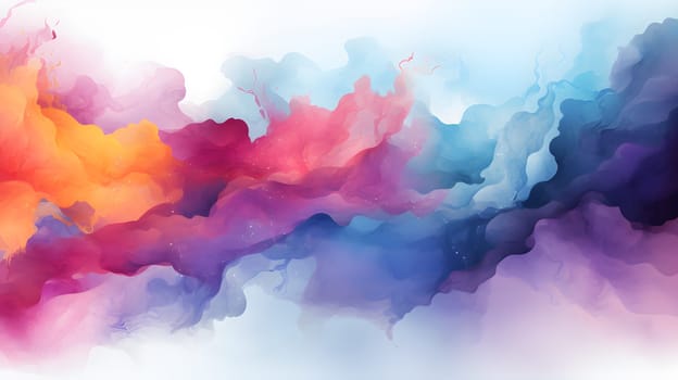 watercolor rainbow paint background - AI generative
