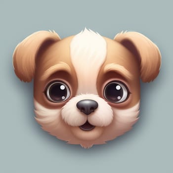 Cute little dog, ios style icon - Generative AI, AI generated