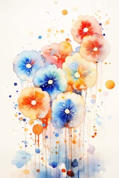 watercolor wildflowers art illustration - AI generative