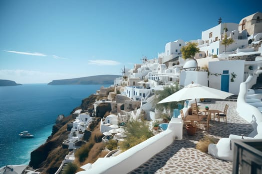 traditional village on a greek island - AI generative