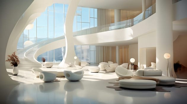 futuristic modern hotel - AI generative