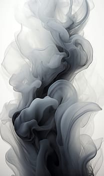 black and white ink swirls against a white background - abstract smokey background - AI generative