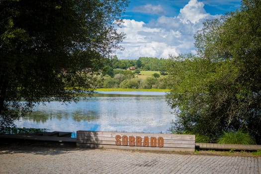 Sobrado dos Monxes, Spain, September 9th 2023: View on Lake Sobrado in Galicia, Spain
