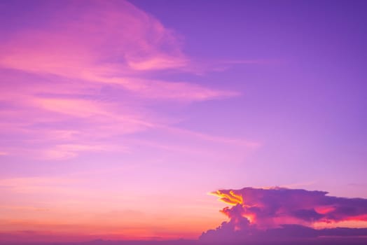 Abstract and pattern of cloud sky, Velvet violet, Velvet Purple, Trend color of the year background, Pattern of colorful cloud and sky sunset or sunrise: Dramatic sunset in twilight, Beautyful of sky