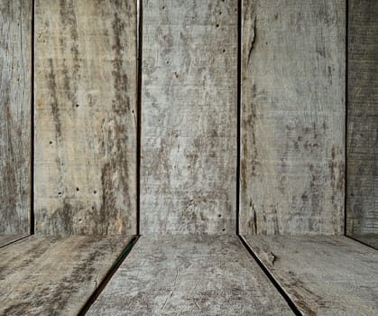 Empty wooden desk table and bag, Old brown dark wood wall texture and pattern background for design, Still life style, Wood texture, Wood background, wood pattern