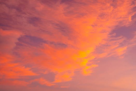 Abstract and pattern of cloud sky Calming coral, Orange, Trend color of the year background, Pattern of colorful cloud and sky sunset or sunrise: Dramatic sunset in twilight, Beautyful of sky