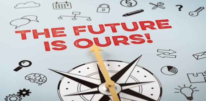 A compass with icons - The future is ours
