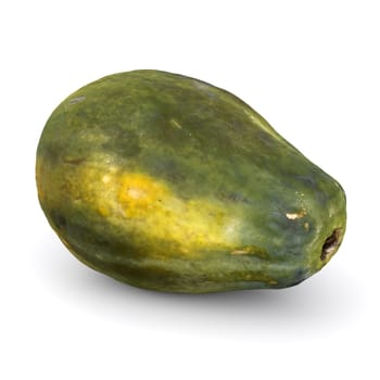 organic papaya on white background studio shot vegetarian food tropical agriculture 3D render illustration