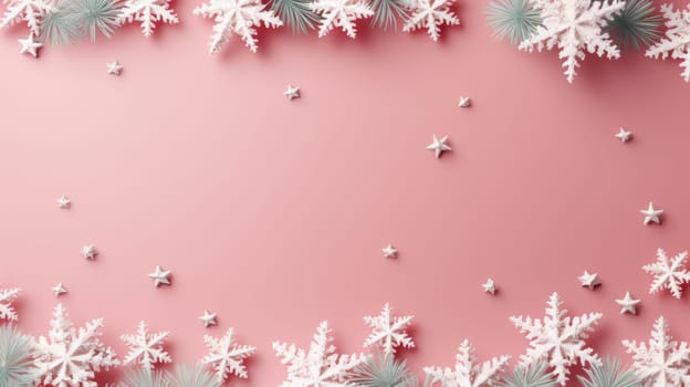 Pink christmas holiday stars background in red, pink and bright colours. Winter theme wallpaper.