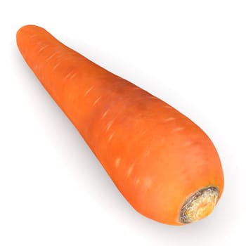 big carrot isolated on white background diet fresh organic vegetable orange food 3D render illustration