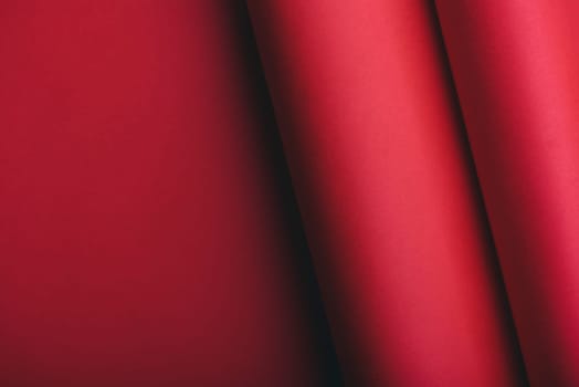 Abstract red geometry creative shape background. Modern and trendy minimal paper composition. Flat lay minimalist layout.