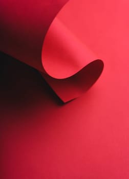 Abstract red geometry creative shape background. Modern and trendy minimal paper composition. Flat lay minimalist layout.