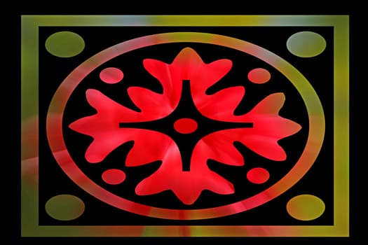 ornament in red and green