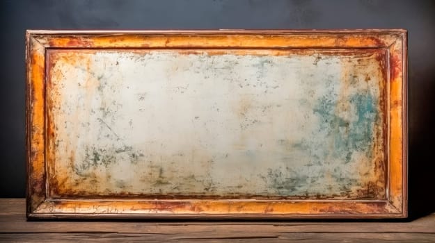 Rusty vintage picture frame, blank template for design, mockup.AI generated