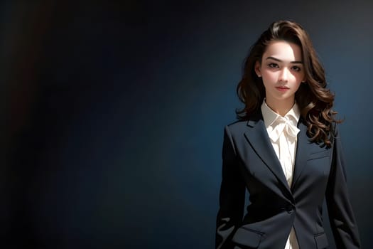 Happy girl standing in creative office. Successful businesswoman standing in office , space for text  . (portrait beautiful Business woman wear black suit on solid blue background professional photography, : 1.1 ) photorealistic , best quality, ultra high res face, (photorealistic:1.2) -<ng_deepnegative_v1_75t><eonn><by_bad_artist__neg><verybadimagenegative_v1_3><easynegative><cloudport><charturner><bad_prompt><bad_prompt> beard , mustache Steps: 29, Sampler: DPM++ 2M Karras, Guidance Scale: 6.5, Seed: 4183231462, Size: 1152x768, Model: unstableinkdream_75balance_f16.ckpt, Strength: 1.0, Seed Mode: Scale Alike, Upscaler: realesrgan_x4plus_f16.ckpt, Hires Fix: true, First Stage Size: 768x512, Second Stage Strength: 0.7, LoRA 1 Model: business_suit_lora_f16.ckpt, LoRA 1 Weight: 0.99, LoRA 2 Model: officelady_lora_f16.ckpt, LoRA 2 Weight: 0.6, Control 1: controlnet_openpose_1.x_f16.ckpt, Control 1 No Prompt: false, Control 1 Weight: 1.0, Control 1 Start: 0.0, Control 1 End: 1.0, Control 2: controlnet_scribble_1.x_v1.1_f16.ckpt, Control 2 No Prompt: false, Control 2 Weight: 1.0, Control 2 Start: 0.0, Control 2 End: 1.0