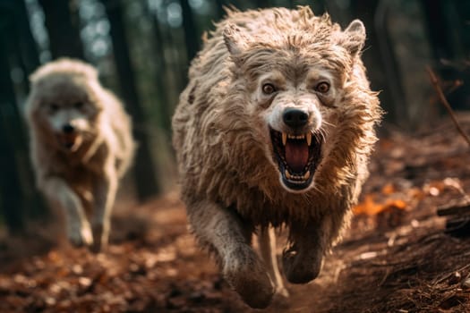 A aggressive wolf in a sheep clothing. Cocept for saying A wolf in a sheep skin, persons with bad intentions of cheating, stealing or hurting you. AI generated